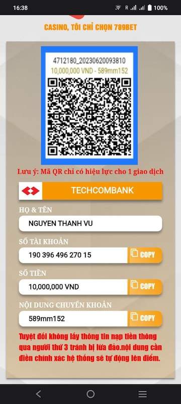 Quét mã QR hoặc chuyển khoản vào số tài khoản của chúng tôi