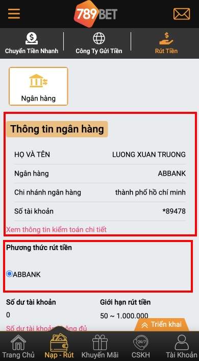 Kiểm tra thông tin tài khoản người chơi