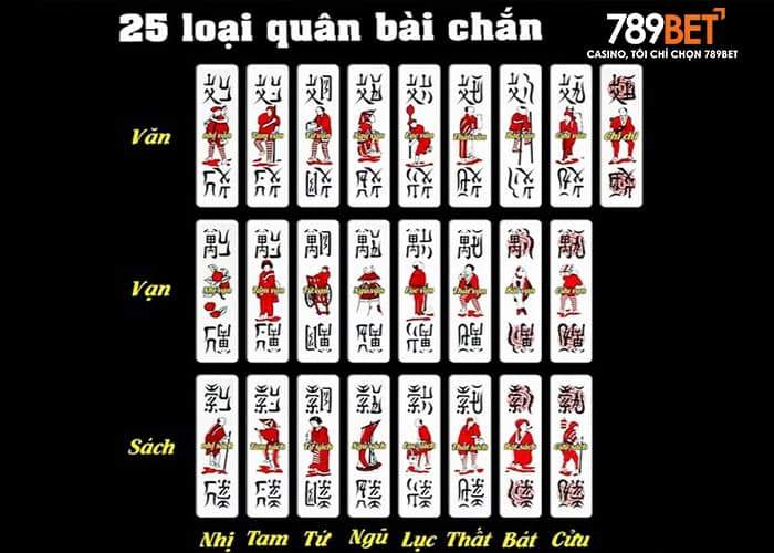 25 loại quân bài trong bài Chắn